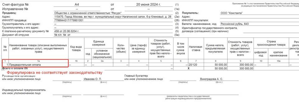 Как правильно прописать авансовый платеж в договоре